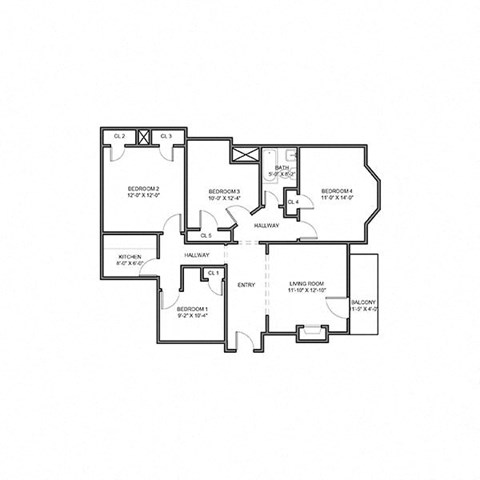 3BR 3440-1,4,6 at University Commons Apartments, Oakland, Pittsburgh